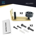 thumbnail image 6 of Rio Salto Gold Barn Door Floor Guide 2-Pack Hardware Kit Adjustable Width Sliding Hardware Modern Barn Interior Gold Brushed Brass Panel Light Gold Roller Floor Guide, Wall Mount - 2 Pack, 6 of 6