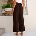 thumbnail image 4 of High Waisted Wide Leg Pants for Women Palazzo Trousers Gauze Casual Beach Travel Lounge Flowy Pant Summer 2026 Brown 2XL 26/27", 4 of 7