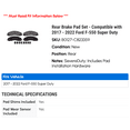 thumbnail image 2 of Rear Brake Pad Set - Compatible with 2017 - 2022 Ford F-550 Super Duty 2018 2019 2020 2021, 2 of 2