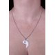 thumbnail image 5 of Juego de collar de cadena con dijes de Yin Yang esmaltado para 2, paz, amor, felicidad, mejores amigos, amistad para siempre, BFF, negro (plata), 5 of 5