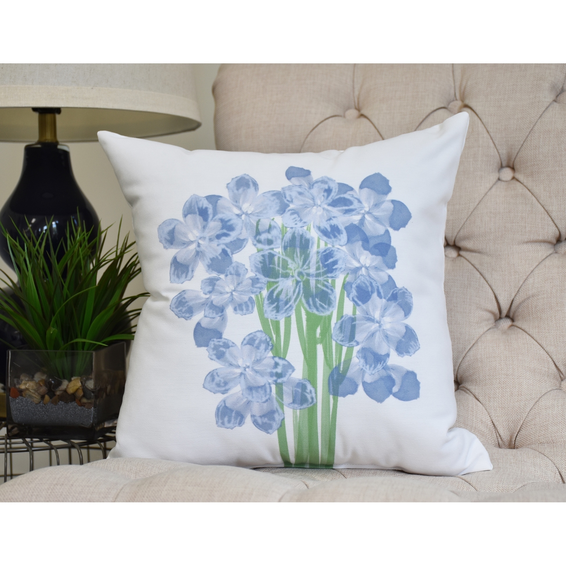 20 x 20 inch, Florpalida, Floral Print Pillow, Orange