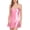 Pink, variant on Womens Suspenders Nightgowns, Scoop Neck Silk Satins Sleepwear Soft Lightweight Summer Nightdress Red 3XL