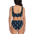 thumbnail image 3 of Rocae Blue Seahorse for Bikini Set for Women Two Piece Sexy High Swimsuits Split Crossover Bikini, 3 of 9