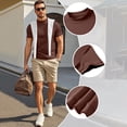 thumbnail image 6 of FGVCTG Mock Neck T-Shirts for Men Casual Short Sleeve Lightweight oft Basic Solid Pullover Undershirt Brown S, 6 of 6