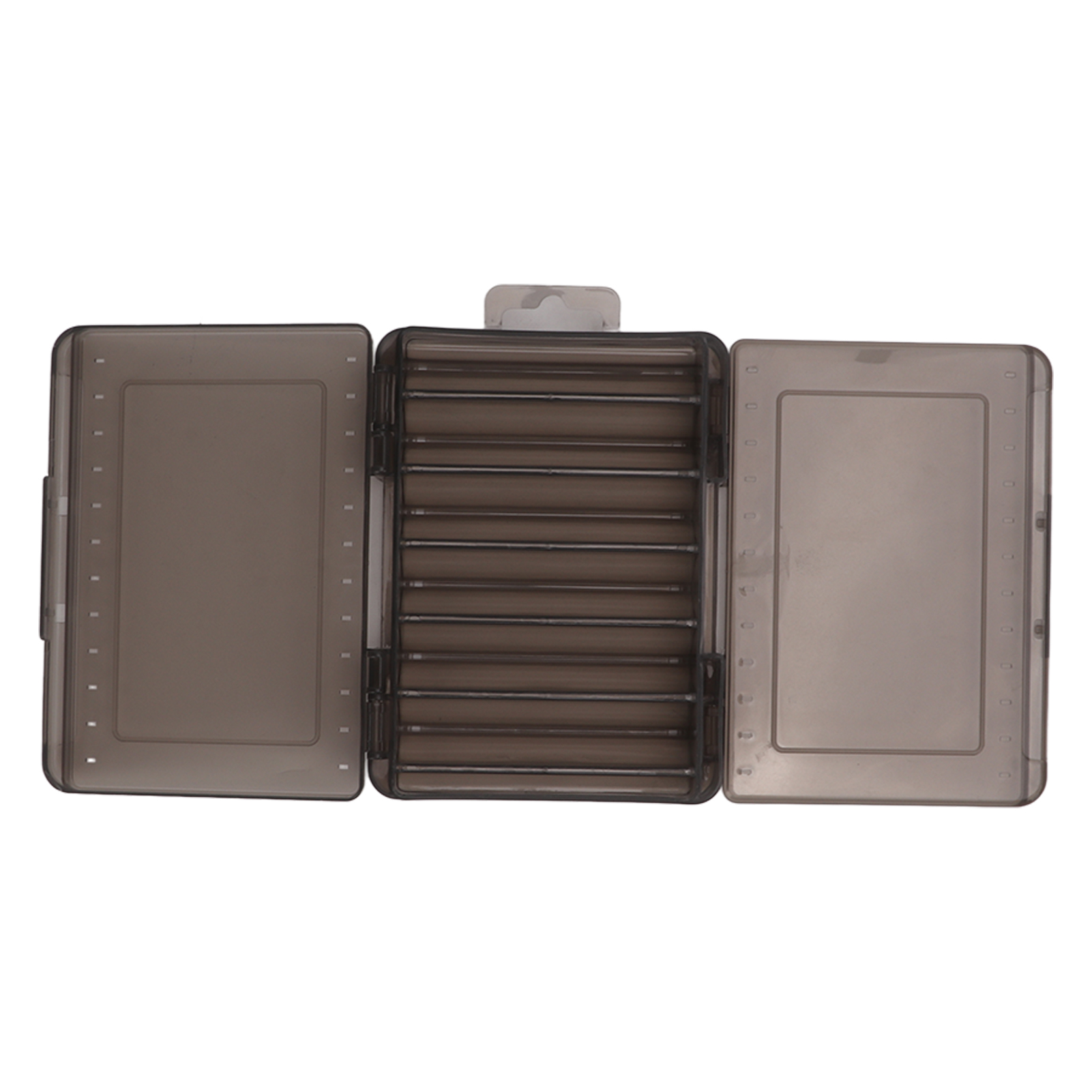 Boîte à Leurres De Pêche Double Face - Organisation Rangement Rapide - Poignée Anti-perte - Ventilée - Gris
