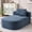 Blue, variant on Newest Oversized Corduroy Chaise Lounge and Sleeper Sofa, Twin Bed with Pillows, Black, No Assembly Required