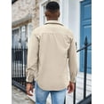 thumbnail image 7 of COOFANDY Men's Waffle Button Down Shirts Casual Long Sleeve Shacket Jacket with Pockets, 7 of 7