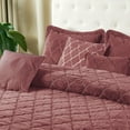 thumbnail image 3 of Home Soft Things 7 Piece Ogee Faux Fur Embroidery Bedspread Set - Dusty Cedar - Queen (90" x 90"), 3 of 8