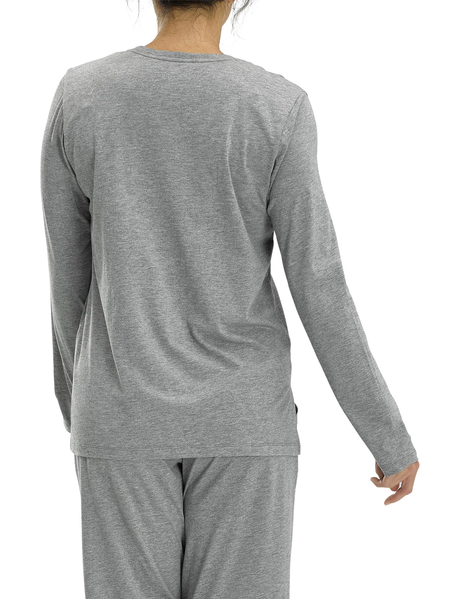 No Nonsense Women's Serene Sleep Long Sleeve Tee Medium Grey Heather XL