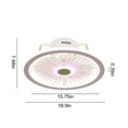 thumbnail image 4 of 1B Ceiling Fan With Led Light Dimmable Remote Control Night Light 19 Inch Low Profile 5 Blades Quiet For Bedroom Bathroom Indoor Home Decor, 4 of 9