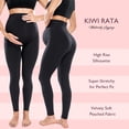 thumbnail image 2 of Maternity Leggings Over The Belly Seamless Stretch Pregnancy Yoga Pants High Waist Comfortable Bump Support Tights, 2 of 5