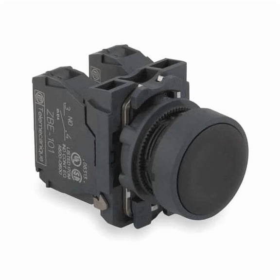 Schneider Electric Push Button Operator, 22 mm, 1NO/1NC, Black XB5AA25