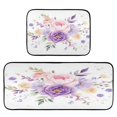 thumbnail image 2 of Kitchen Rug Set 2 Pieces Non Slip Kitchen Mat for Kitchen Home Floor Sink 47"x19"+27"x19" Purple and Pink Roses, 2 of 7