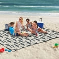 thumbnail image 5 of Extra Large Picnic Beach Blanket Waterproof Sand Proof Portable Outdoor Mat Shark Silhouettes 60x80, 5 of 9