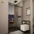 thumbnail image 5 of CASAINC 48 in. W x 76 in. H Sliding Frameless Shower Door in Matte Black Finish with Soft-closing and 3/8 in.Tempered Glass, 5 of 9