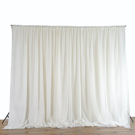 Image of BalsaCircle 20 feet x 10 feet Fabric Backdrop Curtain Ivory