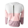thumbnail image 4 of UAMVSH Plus Size Sweatshirts for Women Trendy Color Block Ribbed Pullover Tops 1/4 Zipper Casual Long Sleeve Tunic Shirts Ladies Fashion(X-Large,Pink), 4 of 5