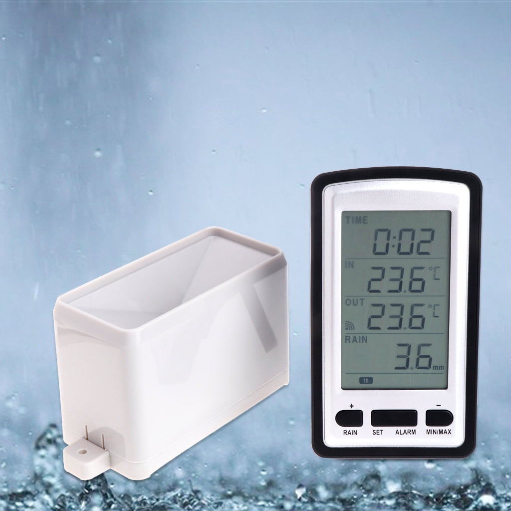 Rain gauge weather station instrument thermometer digital wireless rain gauge