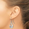 thumbnail image 3 of Finest Gold 14K White Gold Teardrop Hollow Dangle Earrings, 3 of 4
