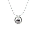 thumbnail image 2 of Delight Jewelry Silvertone White Dots on Black Spinners Gymnastics Ring Charm Necklace, 18", 2 of 4