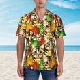 thumbnail image 4 of Daiia Kittens With Maple Leaves Hawaiian Shirt for Men Gentle Cotton Regular Short Sleeve Casual-Small, 4 of 9