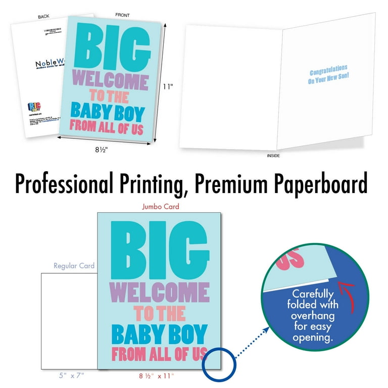 Funny Big Baby Congratulations Card - Oversized 8.5x11 Inch Pregnancy Card From All Of Us | Nap Time Joke | NobleWorks USA 5 thumbnail image