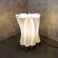 thumbnail image 4 of JONATHAN Y Flame 13.5" Modern Bohemian Plant-Based PLA 3D Printed Dimmable LED Table Lamp, White/Brown, USA1002A, 4 of 9