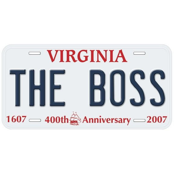 Virginia The Boss Novelty Car Auto License Plate