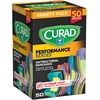 Curad Performance Series Adhesive Bandages, Assorted Variety Pack Includes Fingertip, X-Large & Knuckle Bandages, 50 Count