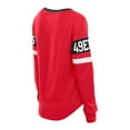 thumbnail image 3 of Women's New Era Scarlet San Francisco 49ers Plus Size Throwback Lace-Up Long Sleeve T-Shirt, 3 of 3