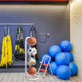 thumbnail image 3 of HELIAHOO Vertical Ball Storage Rack, Metal Basketball Holder, Multi-Layer Ball Display Rack Stand, Sports Equipment Organizer for Basketball Football Volleyball CJ915-99954, 3 of 8