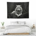 thumbnail image 3 of GOSMITH  Wolf Wall Decor Forest Lone Wolf Fabric Tapestry Throw Dorm Bedroom Art Home Decor Tapestry Wall Hanging 40x30 Inch, 3 of 7