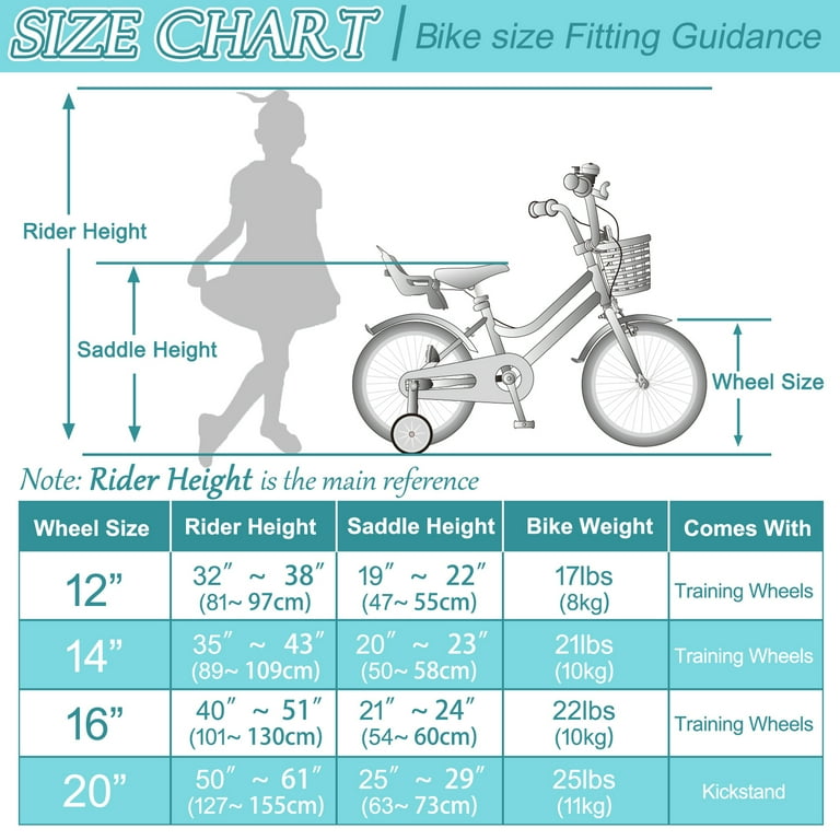 Korimefa Bike for Toddlers and Kids Ages 2 9 Years Old 12 14 16 inch Kids Bike with Training Wheels Basket 14 in Girl Bicycle with Handbrake