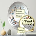 thumbnail image 3 of Designart "Moonlight Realm of Blue Owls" Animals Owl Starburst Round Wall Mirror - Animals Oval Printed Decorative Mirror - Multiple Color Options, 3 of 5