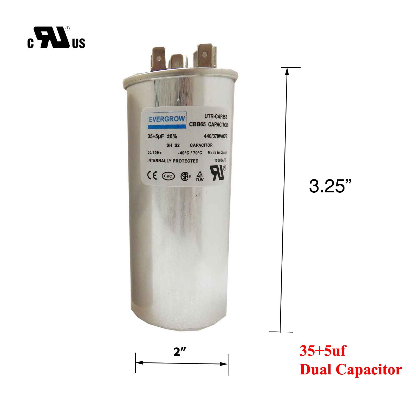 ChroNoCoffin【ChroNoiR】 EverGrow 40/5 MFD 370V Dual Round Motor Run Capacitor