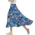 thumbnail image 2 of Nmnitkp Skirts for Women Casual Floral Prints Women's Pleated Skirt Chiffon Elastic Waist A-Line Midi Length Skirt Fashionable Trends Maxi Skirt, 2 of 7