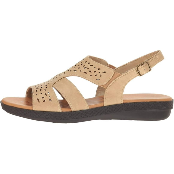Easy Street Women's Bolt Flat Sandal, Stone, 10 M US