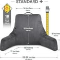 thumbnail image 2 of Husband Pillow Aspen Iron Grey, Reading Pillow Bed Rest Chair, Two-Sided Reversible Fabric, Large Lounge Cushion Adult Backrest with Arms, Comfy Back Support for Sit Sitting Up, Wash/ Removable Cover, 2 of 9