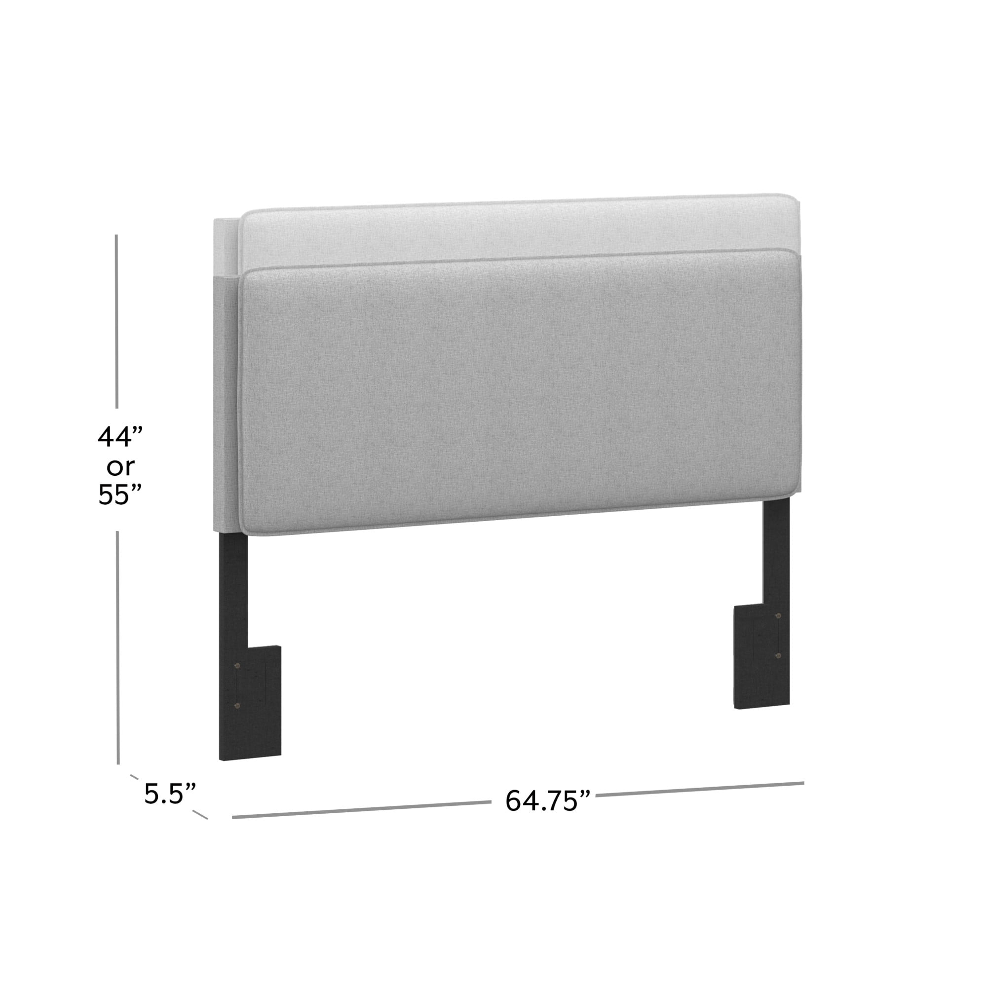 Hillsdale Furniture Emslie Full/Queen Upholstered Adjustable Headboard, Light Gray