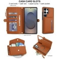 thumbnail image 3 of Decase 2-in-1 Detachable Magnetic Wallet Case Compatible with Samsung Galaxy S20 FE,Shockproof PU Leather Flip Cover with Card Slots,Cash Pocket,Zipper Purse,Crossbody Strap,RFID Blocking,Brown, 3 of 8