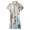 thumbnail image 4 of Autumn Trees Watercolor Painting Womens Shirt Dresses Women'S Short Sleeve Dress Turn-Down Collar Dress A Line Casuall Dress Oversize(XS-6XL), 4 of 7