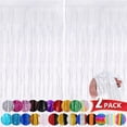 thumbnail image 1 of Cortinas con flecos de aluminio NUWDHP, color blanco metalizado, 1 x 2,5 m, paquete de 2, 1 of 7