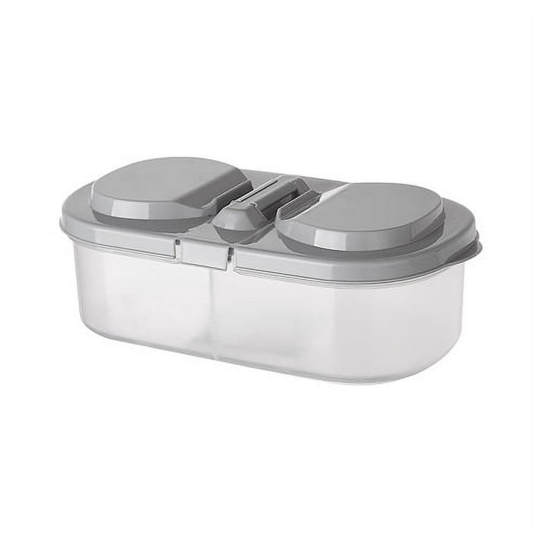 Zhaomeidaxi Snack Container - Divided Plastic Food Container Two Sections  for Snacks On the Go Eco-Friendly, Dishwasher Safe, BPA-Free - with Lid