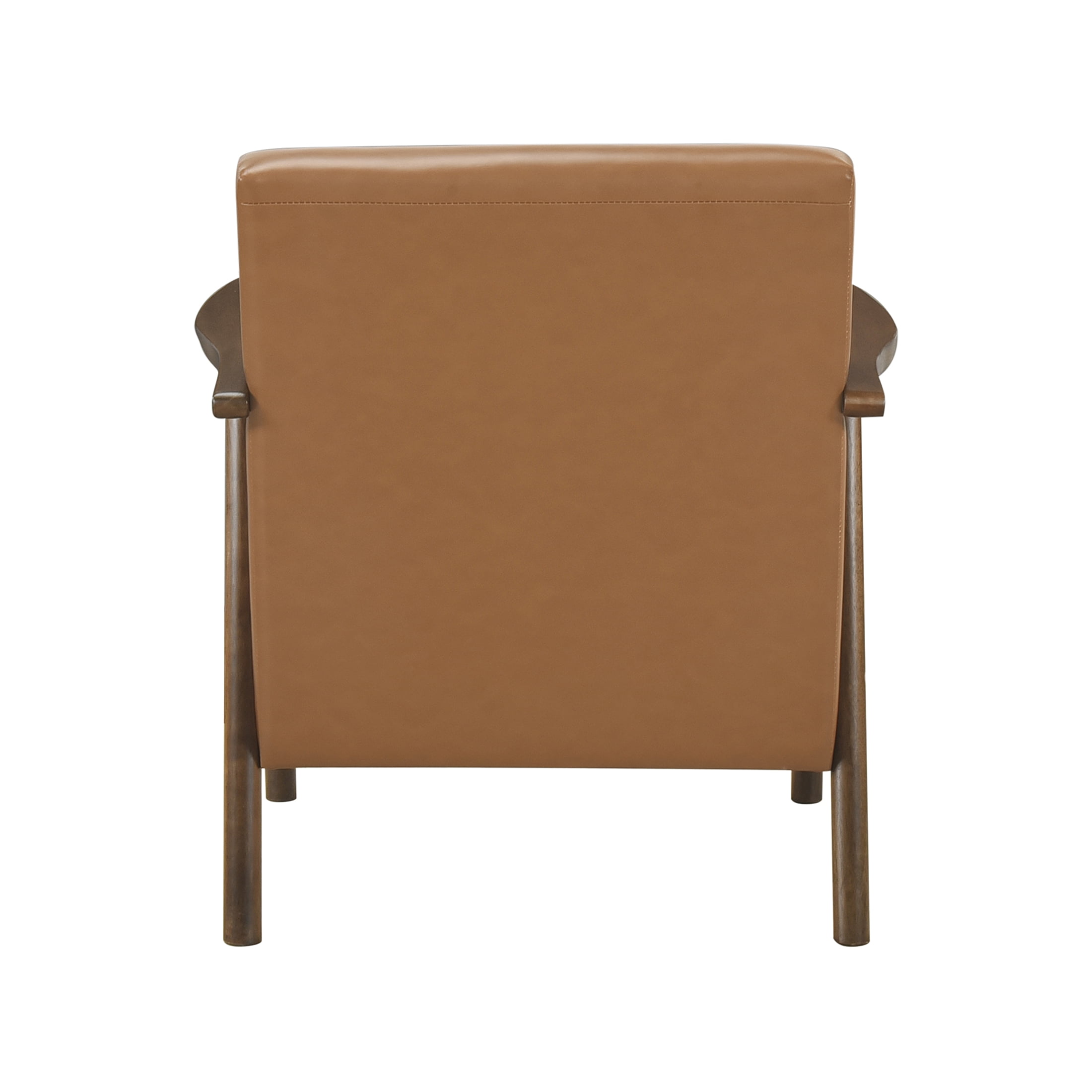 OakvillePark Tresthaven Wood Frame Faux Leather Accent Chair, Brown