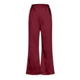 thumbnail image 6 of BLVB Women's Silk Satin Pajamas 2 Piece Outfits Short Sleeve Button down Shirt and Wide Leg Pants Sets Sleepwear Pjs, 6 of 8