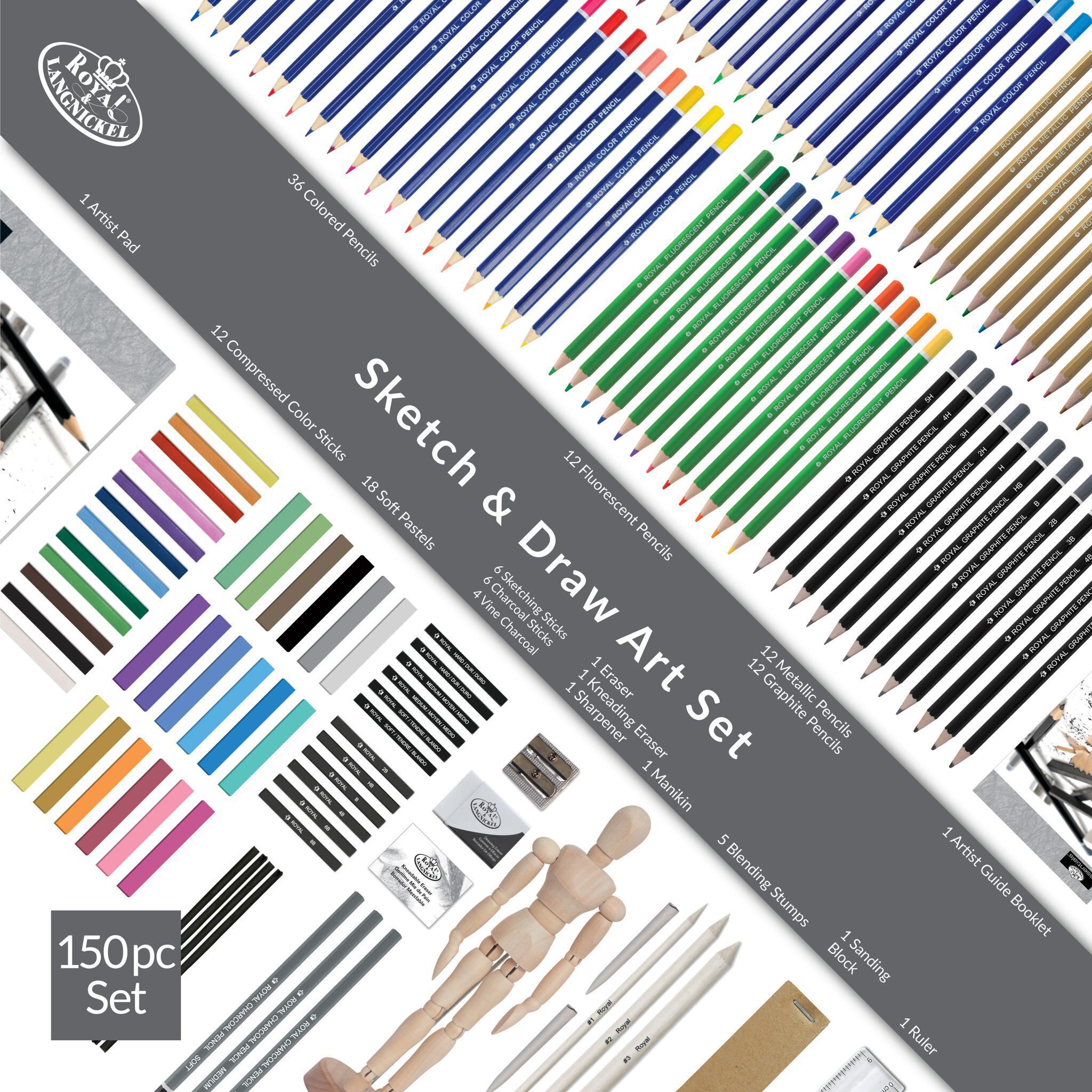 Royal & Langnickel Essentials™ 134pc Sketching & Drawing Box Art Set