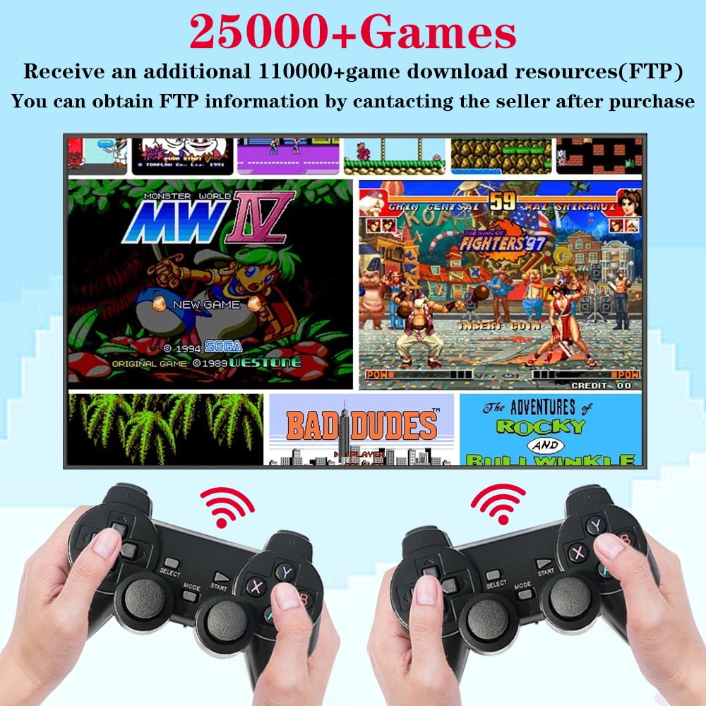 JGOO Portable 4K TV Video Retro Game Console 2.4G Wireless Controller  Family Game Stick Built-in 20000+ Classic Games - Walmart.com