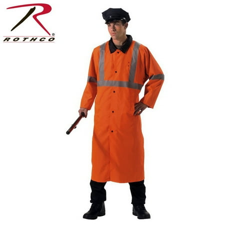 Deluxe Reversible Orange / Black Reflective Rain Parka Size XL