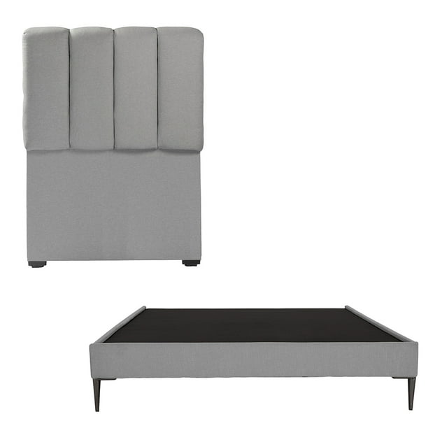Recámara Individual Dicasa Kami Gris Medio con Cabecera + Base Cama Slim