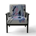 thumbnail image 4 of Designart "Dynamic Rhythm Purple Suprematism I" Purple Abstract Suprematism Upholstered Accent Chair - Modern Arm Chair For Bedroom, 4 of 5